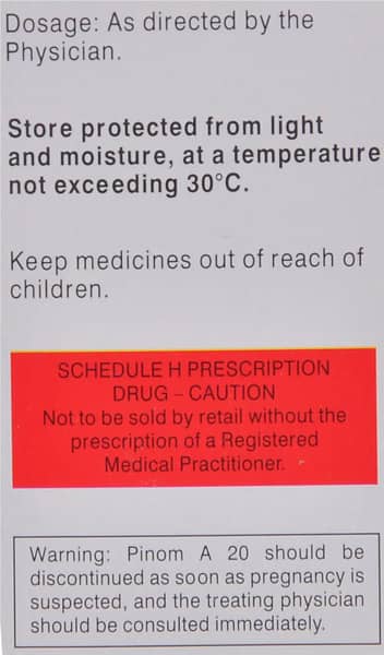 Pinom A 20mg Strip Of 15 Tablets