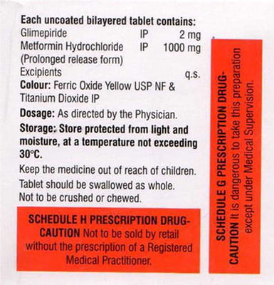 Glimfirst M 2mg Forte Strip Of 15 Tablets