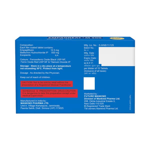 Empagreat M 500mg Strip Of 10 Tablets