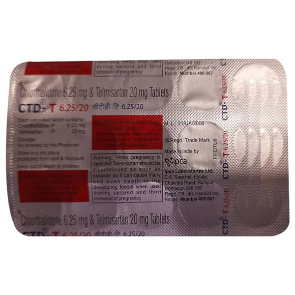 Ctd T 6.25/20Mg Strip Of 15 Tablets