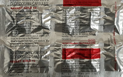 Arvast Gold 10mg Strip Of 10 Capsules