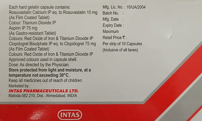 Arvast Gold 10mg Strip Of 10 Capsules