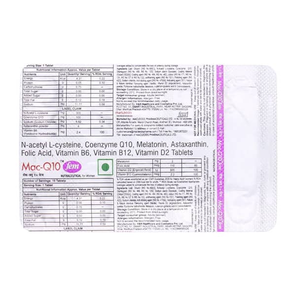 Mac Q10 Fem Strip Of 10 Tablets