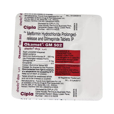 Okamet Gm 502mg Strip Of 15 Tablets
