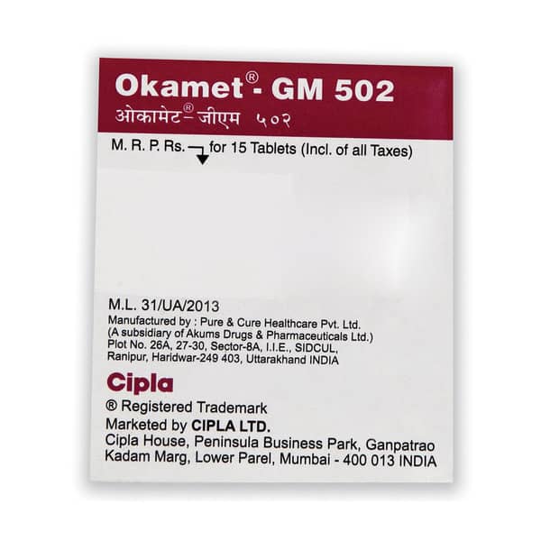 Okamet Gm 502mg Strip Of 15 Tablets