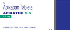 Apixator 2.5 MG Tablet (10): Uses, Side Effects, Price & Dosage | PharmEasy