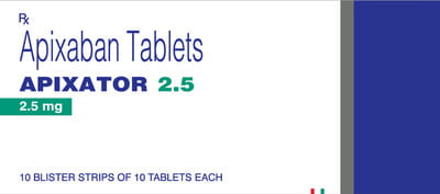 Apixator 2.5mg Strip Of 10 Tablets