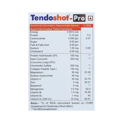 Tendoshot Pro Strip Of 15 Tablets