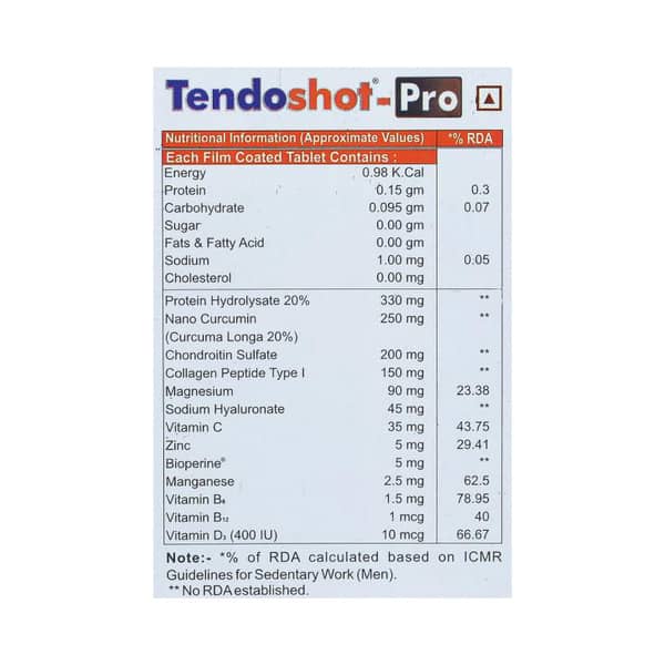 Tendoshot Pro Strip Of 15 Tablets