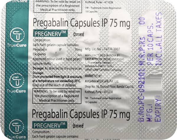 Pregnerv 75Mg Strip Of 10 Capsules