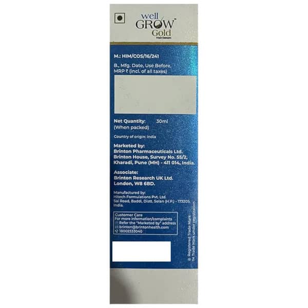 Well Grow Gold Bottle Of 30ml Hair Serum