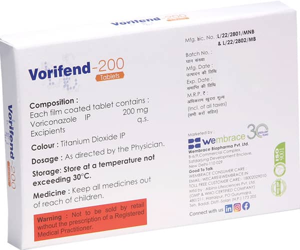 Vorifend 200Mg Strip Of 4 Tablets (Wembrace)