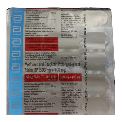 Siaglide M Od 100/500mg Strip Of 15 Tablets