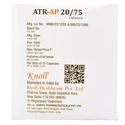 Atr Ap 20/75mg Strip Of 15 Capsules