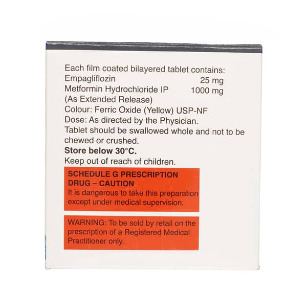 Empha M 25/1000Mg Strip Of 10 Tablets