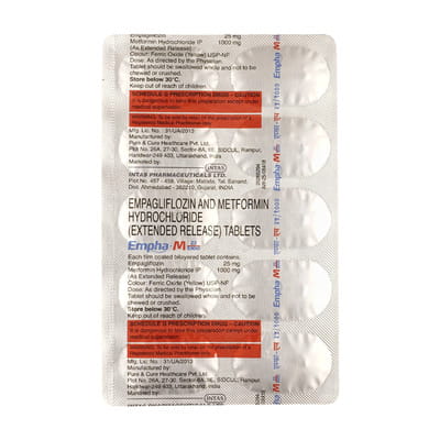 Empha M 25/1000mg Strip Of 10 Tablets