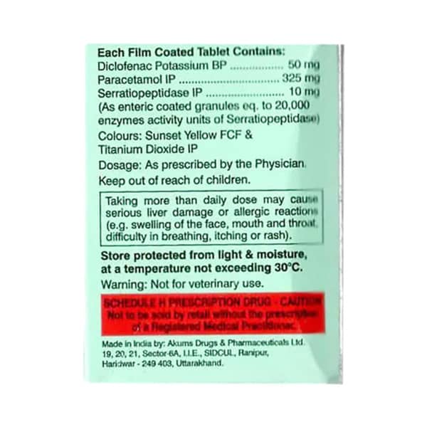 Diclotal Plus Sp Strip Of 10 Tablets