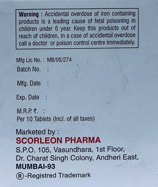 Scor Hb Plus Strip Of 10 Tablets
