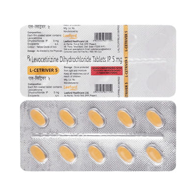 L Cetriver 5mg Md Strip Of 10 Tablets