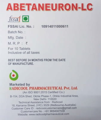 Abetaneuron Lc Strip Of 10 Tablets