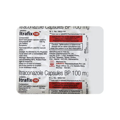 Itrafix 100mg Strip Of 8 Capsules