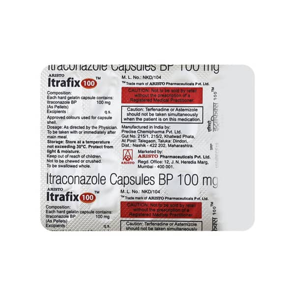 Itrafix 100mg Strip Of 8 Capsules