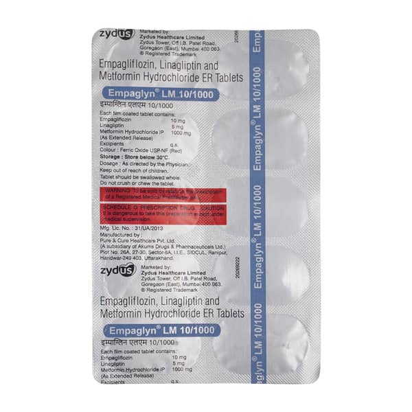 Empaglyn Lm 10/1000Mg Strip Of 10 Tablets