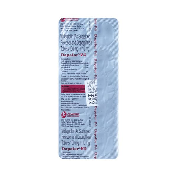 Dapafor V 10/100Mg Strip Of 10 Tablets