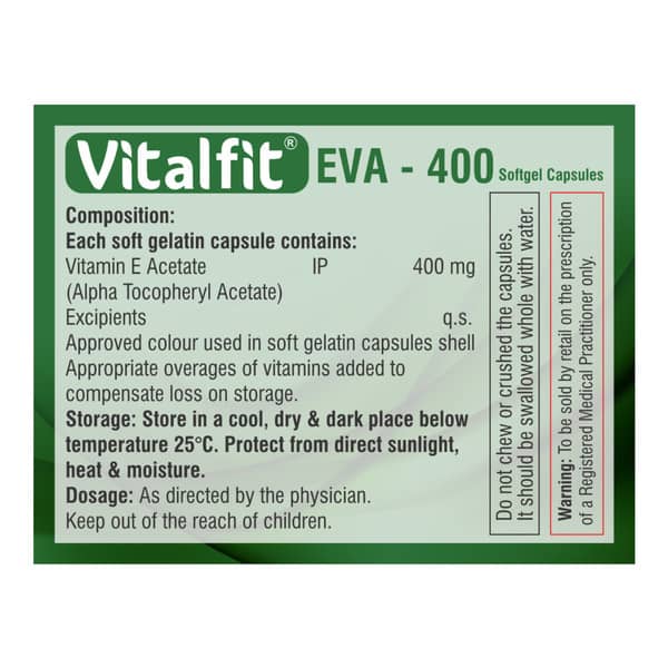 Vitalfit Eva 400mg Strip Of 10 Softgel Capsules