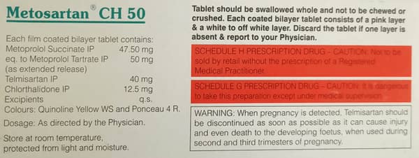 Metosartan Ch 50mg Strip Of 10 Tablets