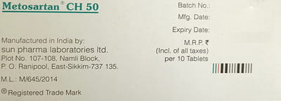 Metosartan Ch 50mg Strip Of 10 Tablets