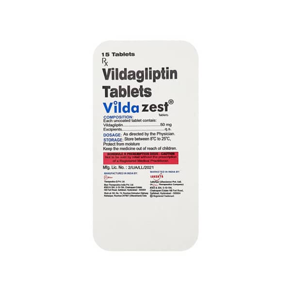 Vildazest 50Mg Strip Of 15 Tablets