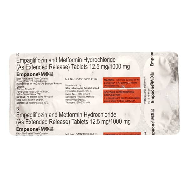 Empaone M Er 12.5/1000Mg Strip Of 10 Tablets
