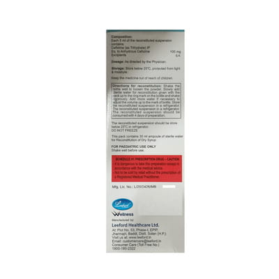 Zefway 100mg Strawberry Flavour Bottle Of 30ml Dry Syrup