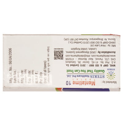 Mentatime 10mg Strip Of 10 Tablets