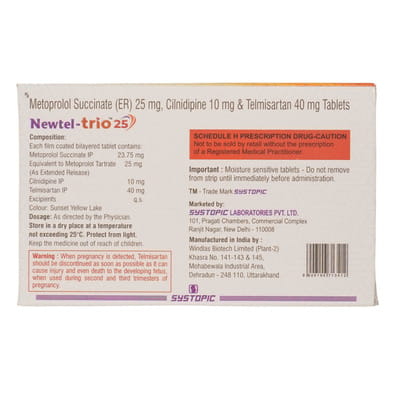 Newtel Trio 25mg Strip Of 10 Tablets