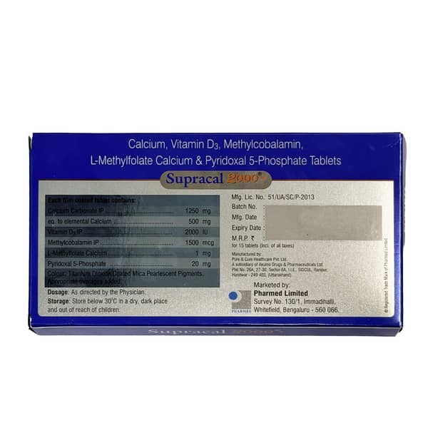 Supracal 2000 Plus Strip Of 15 Tablets