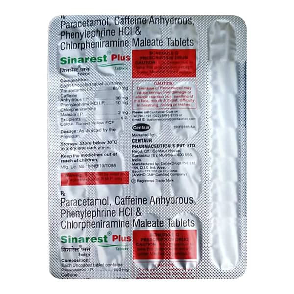 Sinarest Plus Strip Of 20 Tablets