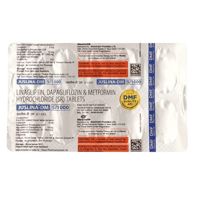 Juslina Dm 5/1000mg Strip Of 10 Tablets