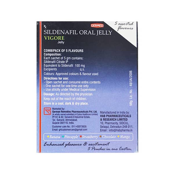 Vigore 100mg Assorted Flavour Combipack Sachet Of 5gm Oral Jelly (Pack Of 5)