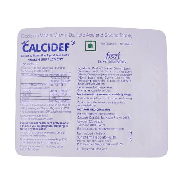 New Calcidef Strip Of 10 Tablets