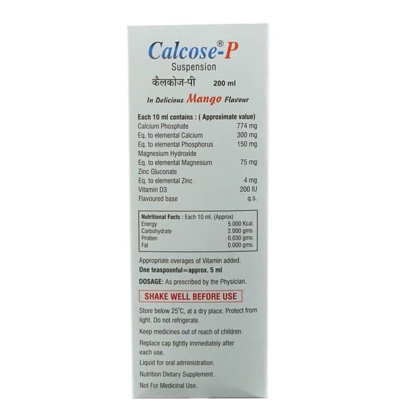Calcose P Delicious Mango Flavour Bottle Of 200ml Suspension