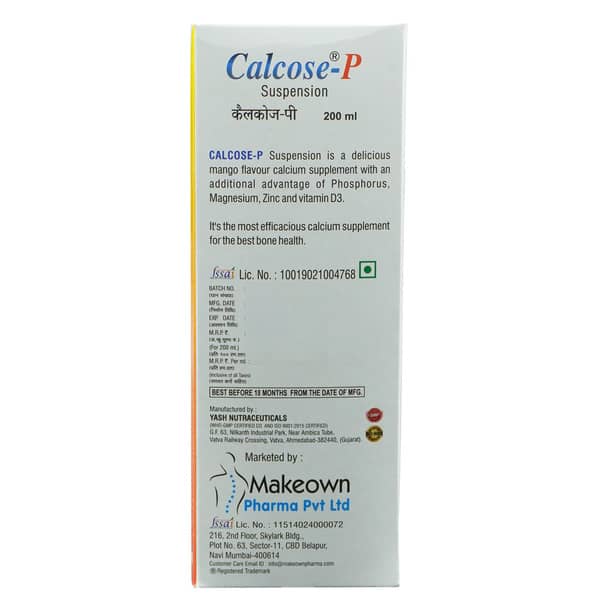 Calcose P Delicious Mango Flavour Bottle Of 200ml Suspension
