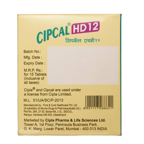 Cipcal Hd 12 Strip Of 15 Tablets