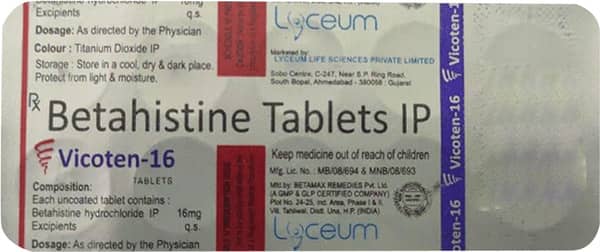 Vicoten 16mg Strip Of 10 Tablets