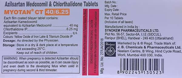Myotan Ct 40/6.25mg Strip Of 10 Tablets