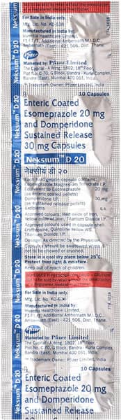 Neksium D 20mg Strip Of 10 Capsules