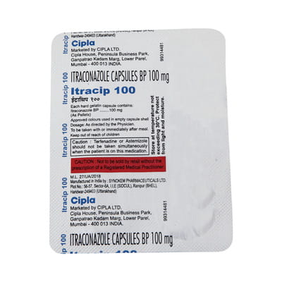 Itracip 100mg Strip Of 10 Capsules