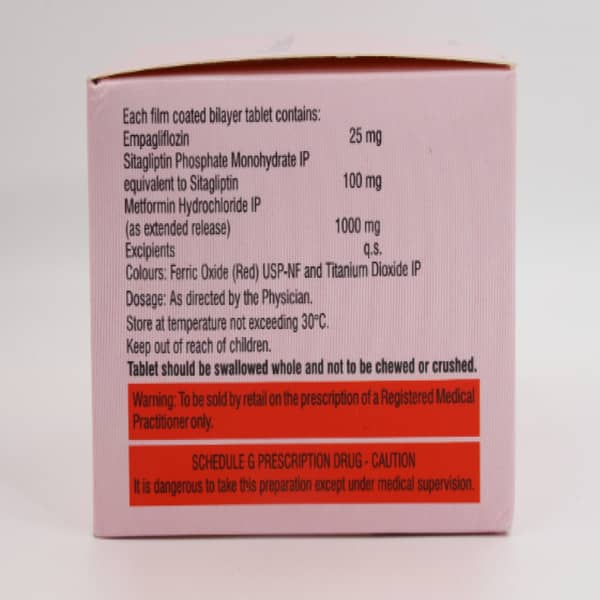 Istamet Empa 25/100/1000mg Strip Of 10 Tablets