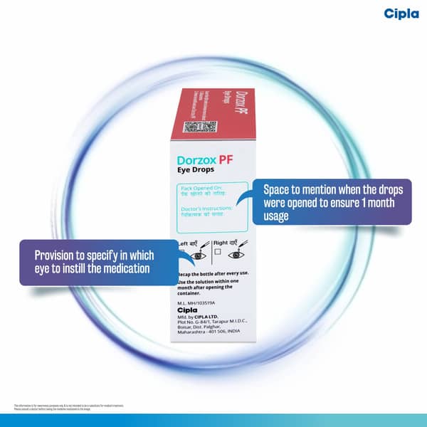 New Dorzox Pf Bottle Of 5ml Eye Drops